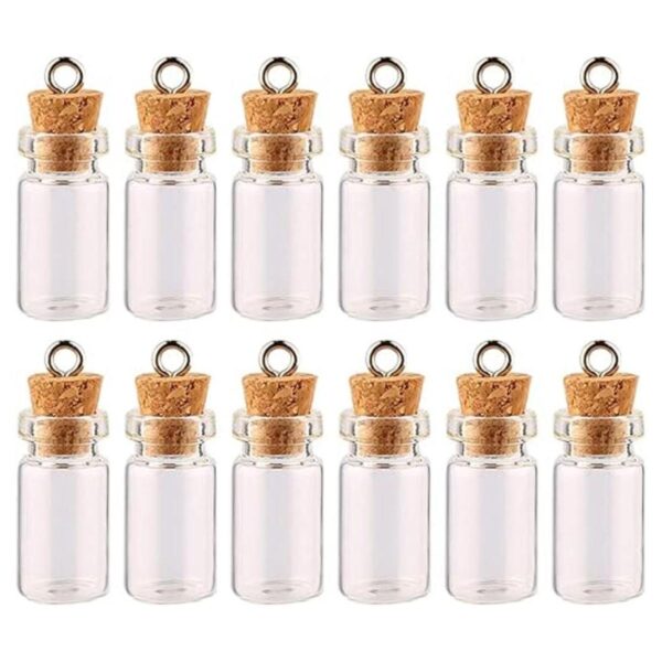 Exceart 50 mini botellas de deseos de 0.1 fl oz de corcho