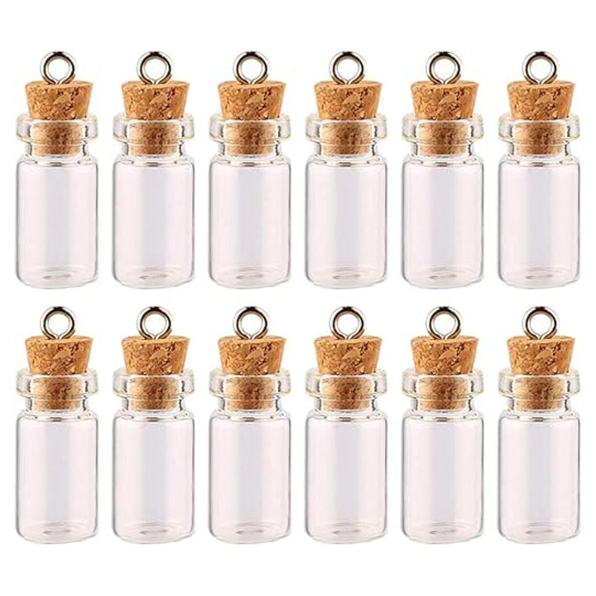 Exceart 50 mini botellas de deseos de 0.1 fl oz de corcho
