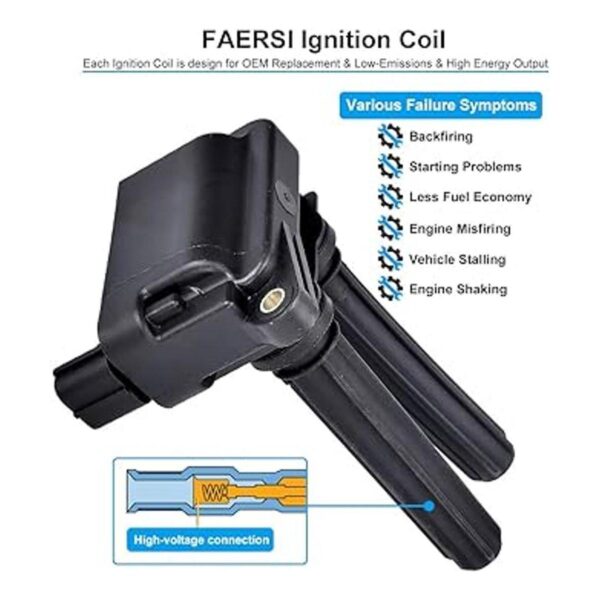 FAERSI Bobina de encendido paquete de 8 UF504 C1526 de_3