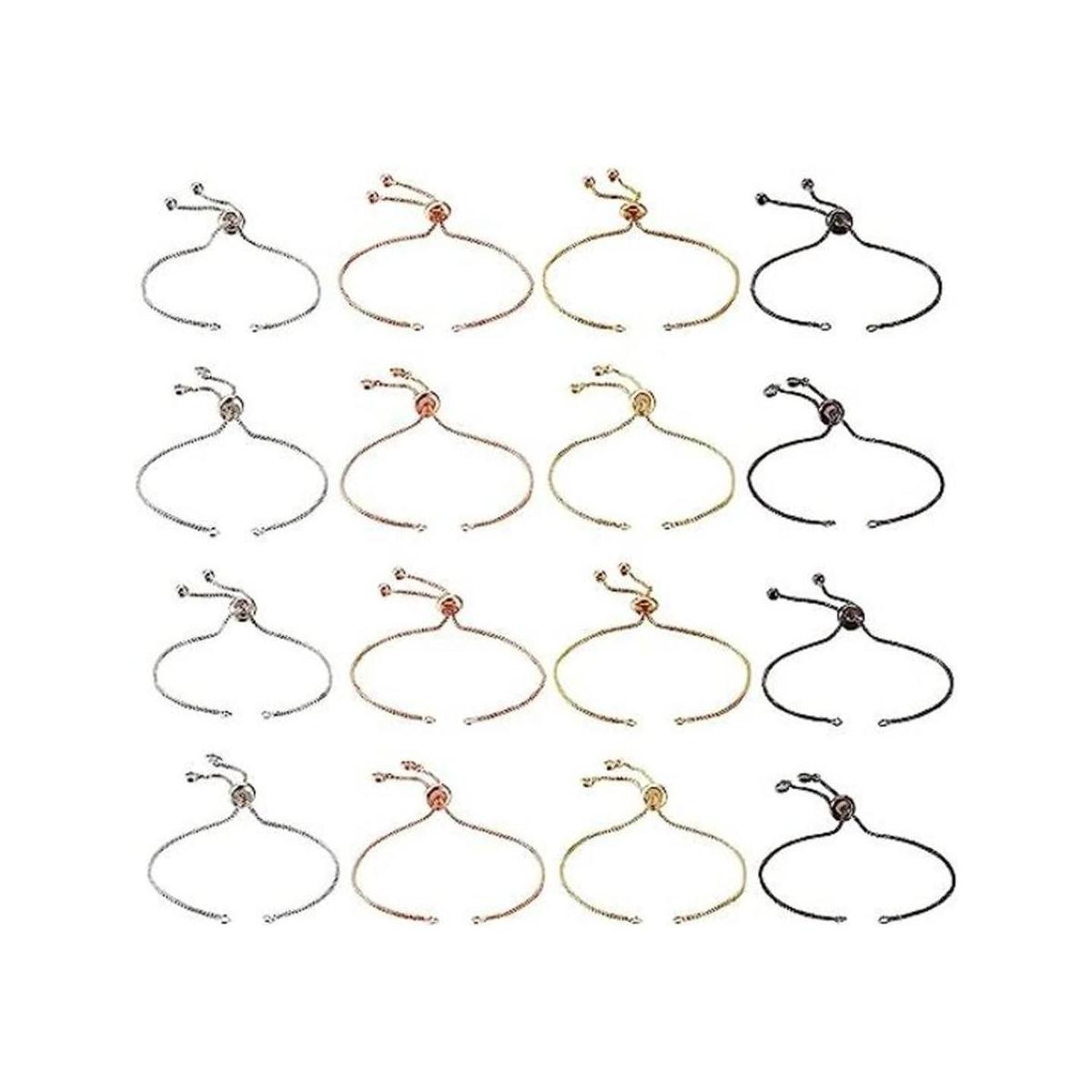 FASHEWELRY 16 pulseras deslizantes ajustables con extremos