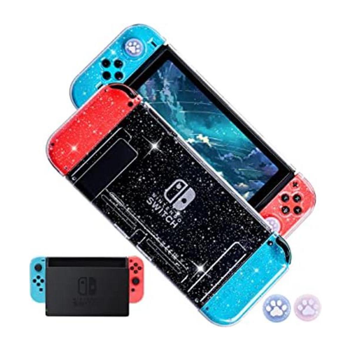 FANPL Funda transparente con purpurina para Nintendo