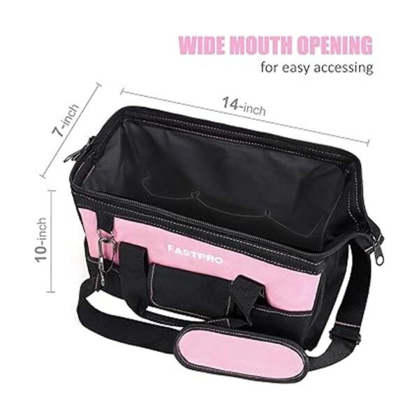 FASTPRO Bolsa de herramientas rosa de 14 pulgadas para