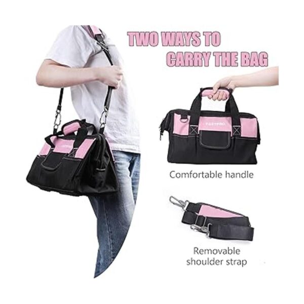 FASTPRO Bolsa de herramientas rosa de 14 pulgadas para