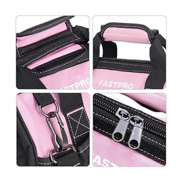 FASTPRO Bolsa de herramientas rosa de 14 pulgadas para
