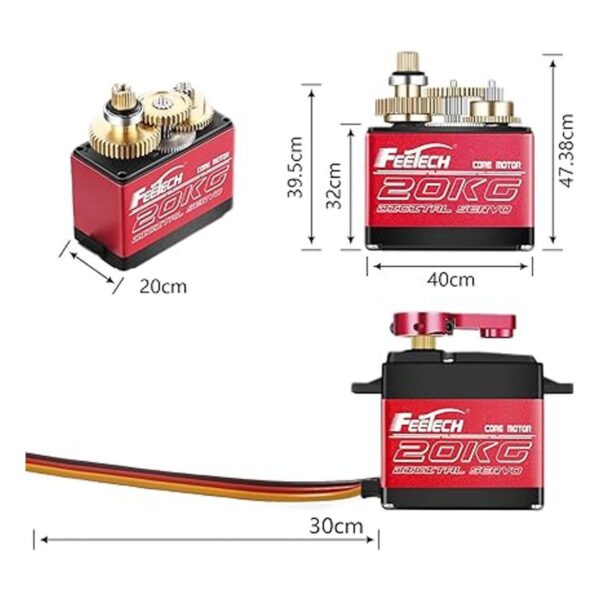 FEETECH Servo motor de 44.1 lbs 7.4 V de alto voltaje