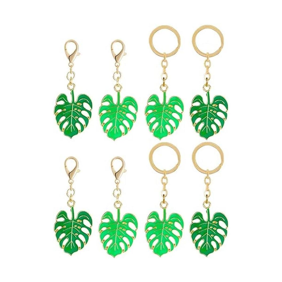 FAVOMOTO Llavero de hoja de palmera tropical 8