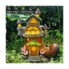 FORUP Estatuas de jardín de casa de hadas de 10 pulgadas