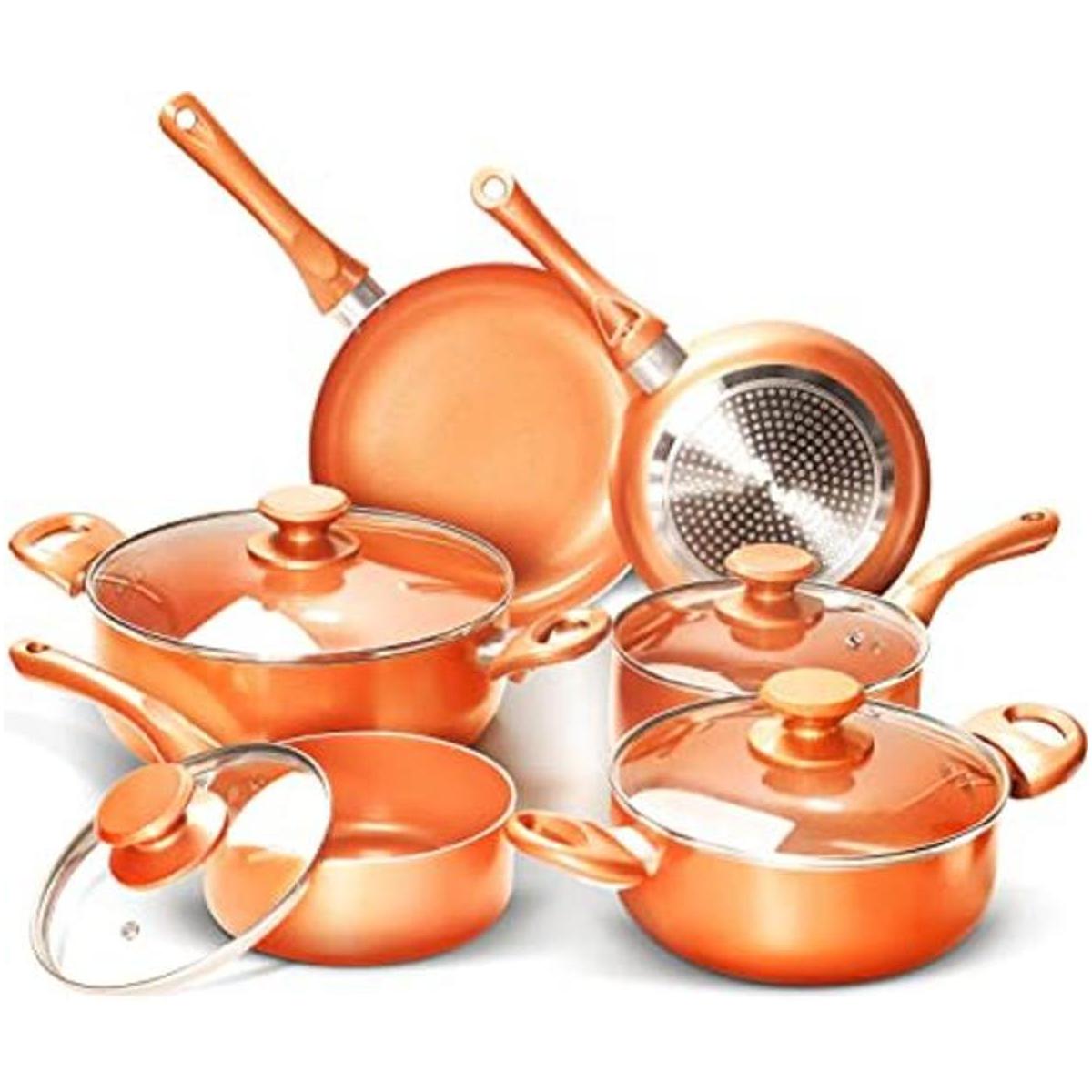 FRUITEAM Juego de 10 utensilios de cocina antiadherentes