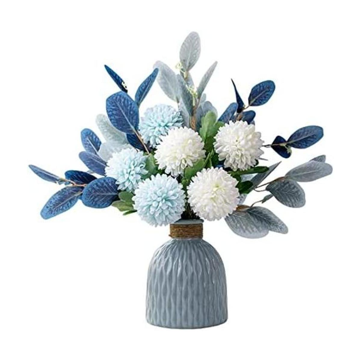 FTPRO Flores artificiales y jarrones combinación de