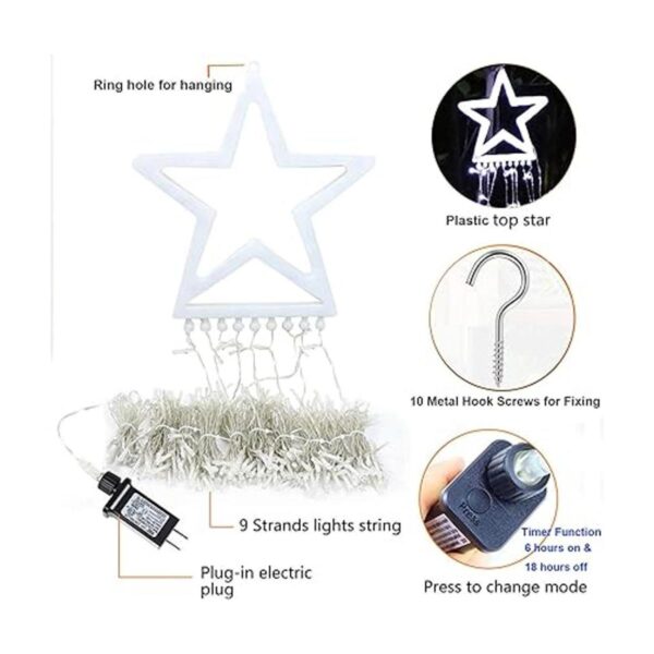 FUNIAO Tira de luces con estrella para decoración de