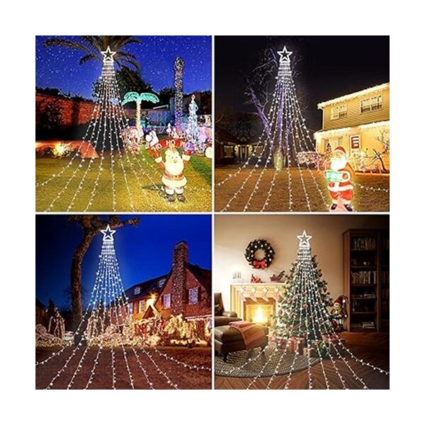 FUNIAO Tira de luces con estrella para decoración de