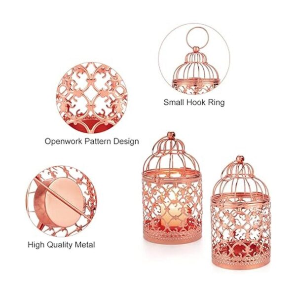 Farol colgante de jaula para pájaros 2 piezas de metal_3