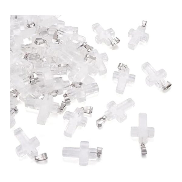 FashionHEWELRY 50 colgantes de cruz natural de cuarzo con_2