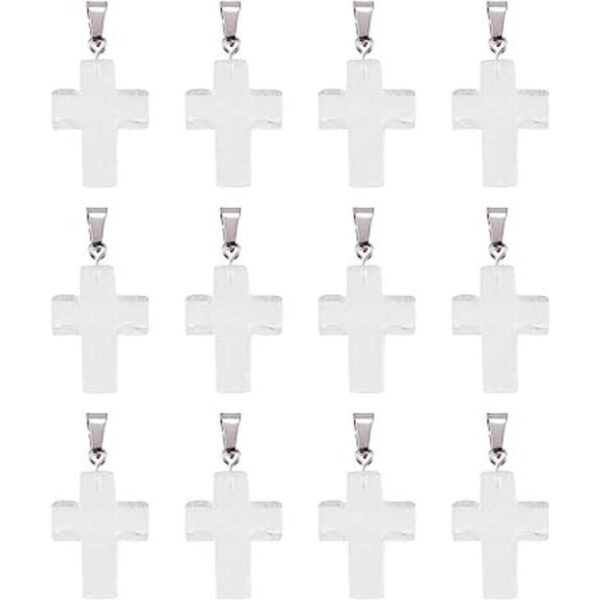 FashionHEWELRY 50 colgantes de cruz natural de cuarzo con_1