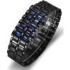 Fashion Mens Binary Sports Watch Digital LED Matrix
