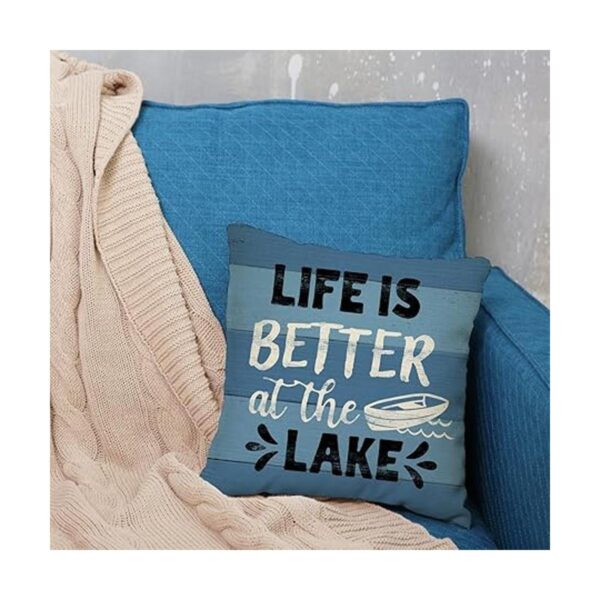 Fbcoo Life is Better at The Lake House Juego de 4 fundas