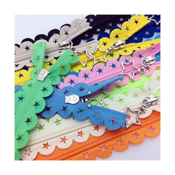 Fbshicung 30 cremalleras de nailon con forma de estrella_6