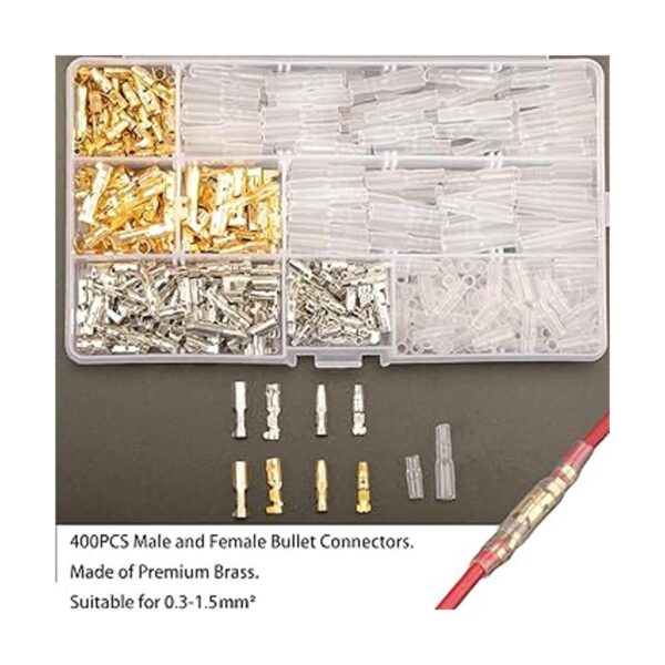 Feggizuli 400PCS 3.9mm Bullet Connectors Male and Female_3