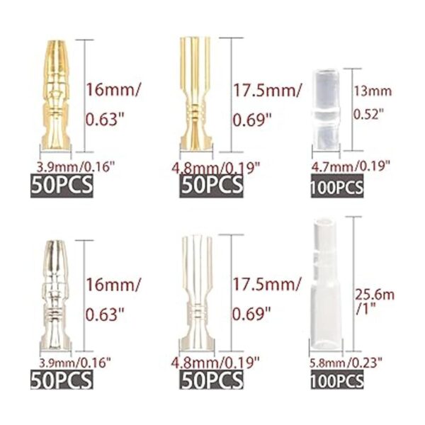 Feggizuli 400PCS 3.9mm Bullet Connectors Male and Female_2