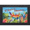 Felpudo de verano de 5 Oclock Parrot Tropical Beach Humor_1