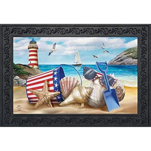 Felpudo patriótico Sea to Shining Sea Patriotic Fighthouse_2