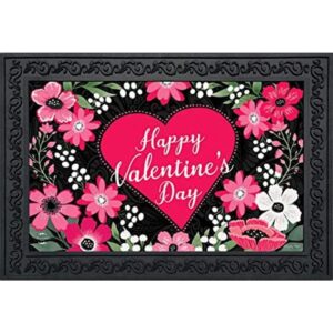 Felpudo floral de San Valentín con corazón de amor para_1