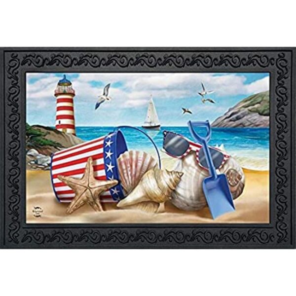 Felpudo patriótico Sea to Shining Sea Patriotic Fighthouse_1