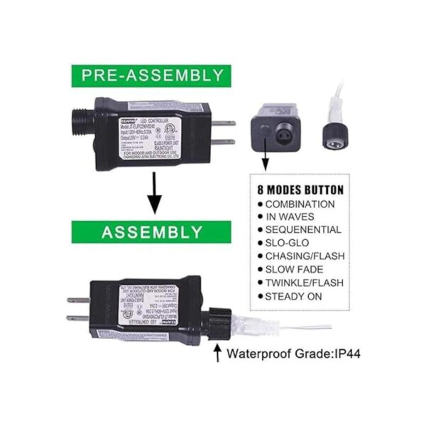 Fiee Curtain Lights304L 9.8ftX9.8ft 30V 8Modes Safety