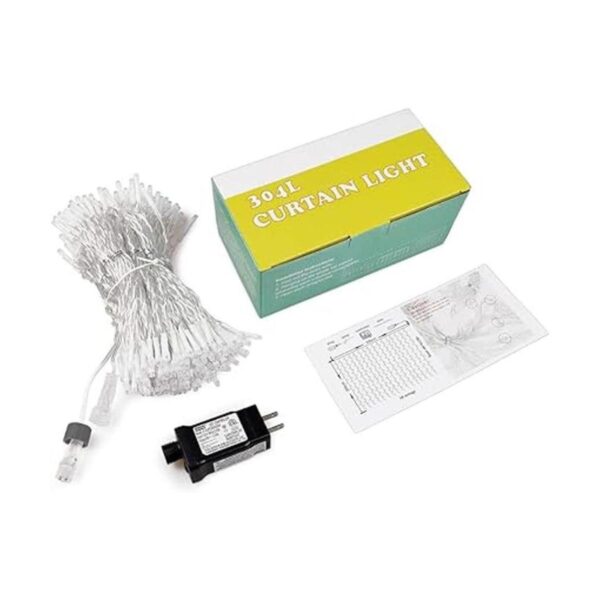 Fiee Curtain Lights304L 9.8ftX9.8ft 30V 8Modes Safety