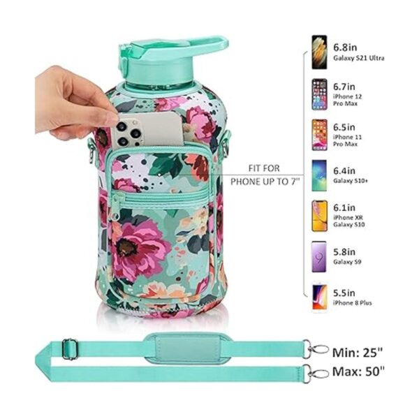 Fimibuke Botella de agua de medio galón 64 oz con funda_2