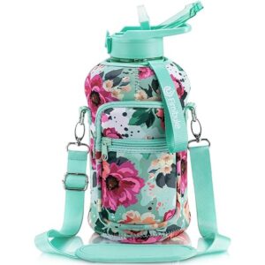 Fimibuke Botella de agua de medio galón 64 oz con funda_1