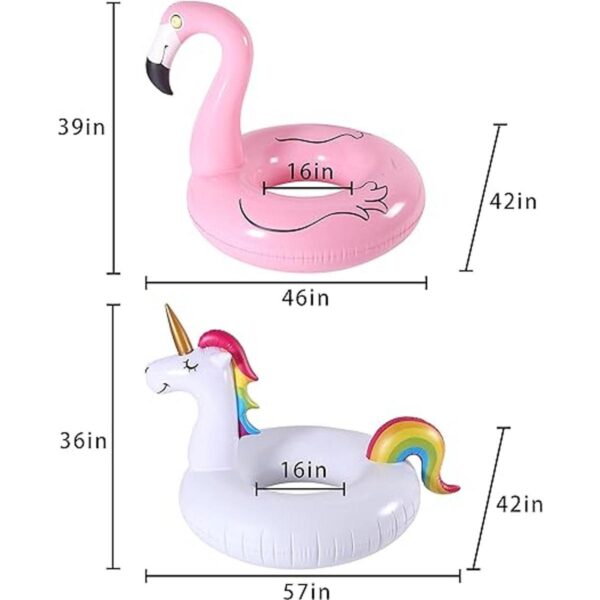 FindUWill 2 Pack 42 Inflatable Pool Floats Flamingo_6