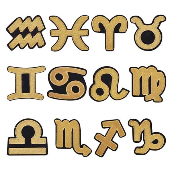 Fingerinspire 12 símbolos de constelación oro zodíaco