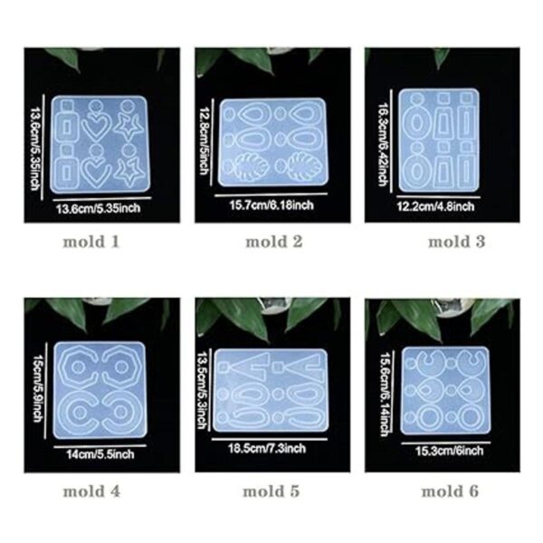 FineInno 6 PCS Resin Molds Bohemian Style Earring Molds