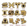 Fingerinspire 12 símbolos de constelación oro zodíaco