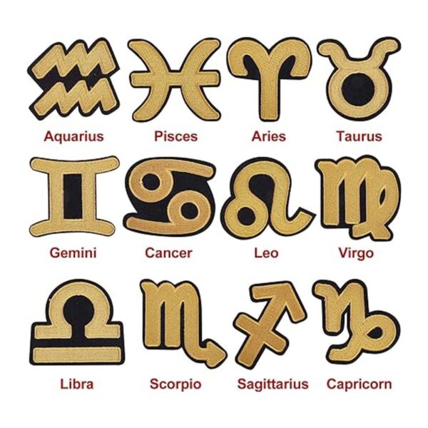 Fingerinspire 12 símbolos de constelación oro zodíaco