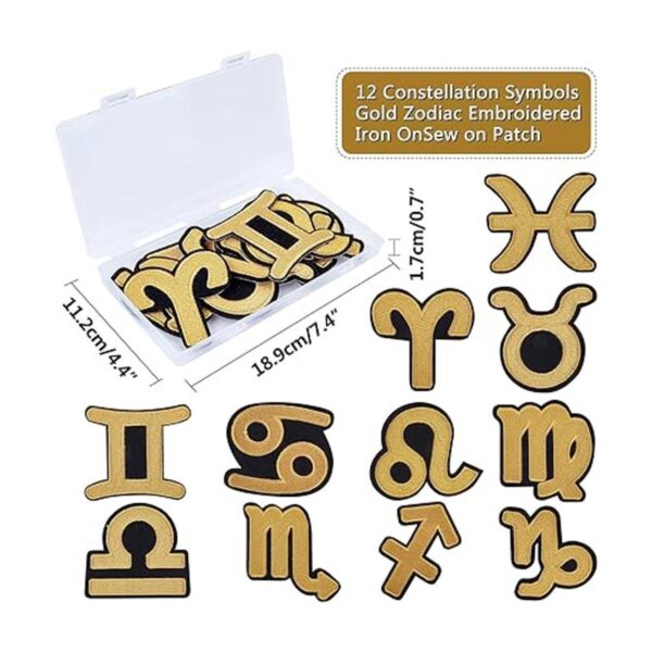 Fingerinspire 12 símbolos de constelación oro zodíaco
