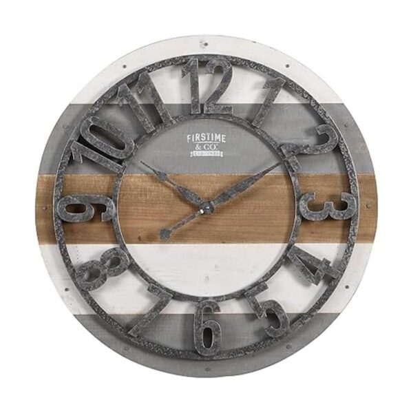 FirsTime Co. Reloj de pared Shabby Planks 27 pulgadas_2