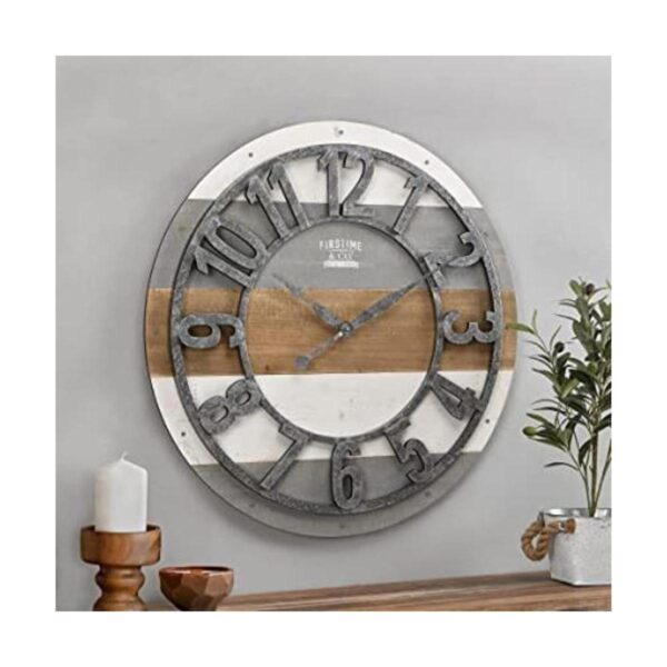 FirsTime Co. Reloj de pared Shabby Planks 27 pulgadas_1