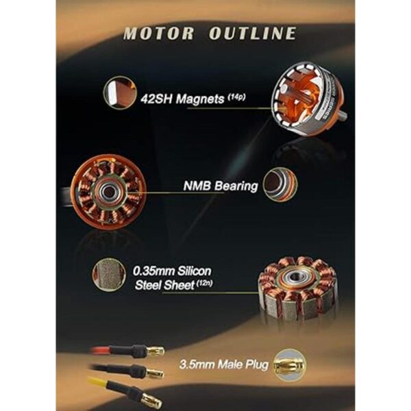 FlashHobby D3542 1000KV Motor sin escobillas para Mini