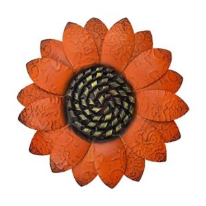 Flores de metal de girasol naranja decoración de pared de_1