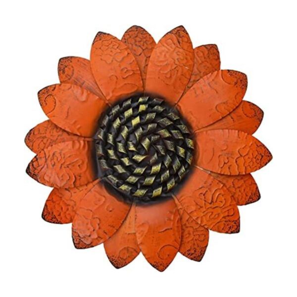 Flores de metal de girasol naranja decoración de pared de_1