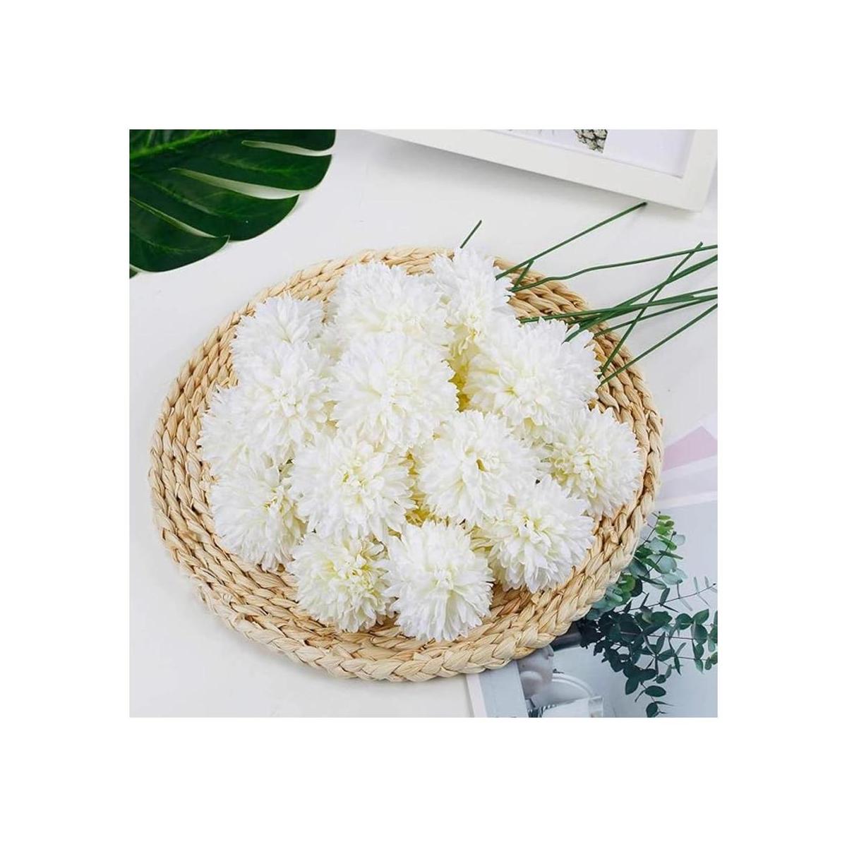 Flores artificiales 25 bolas de crisantemo de seda ramos