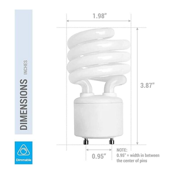 Foco mini espiral GU24 de 13 vatios Paquete de 4 unidades_4