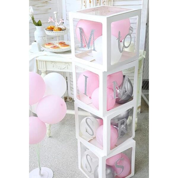Fonder Mols 4 cajas de globos de fiesta blancas con letras_2