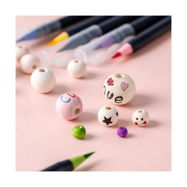 Foraineam 200 Pcs 1 Inch 25mm Wood Beads Round Wooden_5