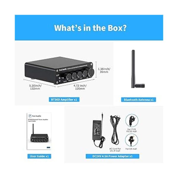 Fosi Audio BT30D Bluetooth 5.0 Amplificador de receptor de_6