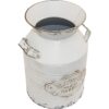 Fovasen Jarrón rústico galvanizado para leche jarrón de