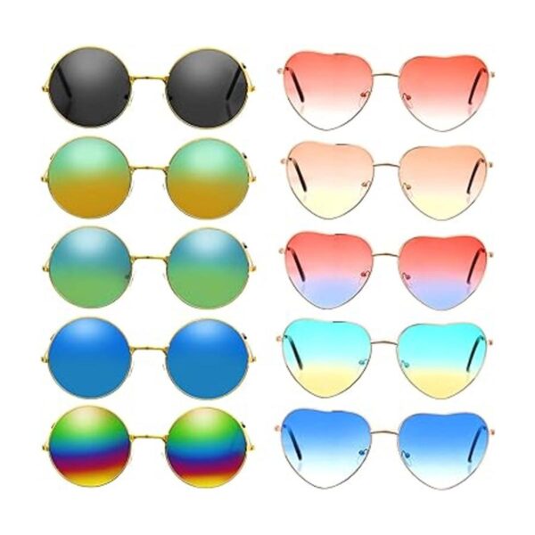 Frienda 20 pares de gafas de sol estilo hippie de los_2