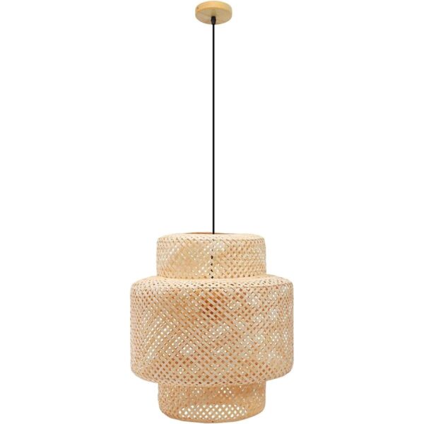Frontsea Iluminación colgante de ratán para cocina_1